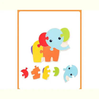 Brinquedo Educativo Quebra-Cabeça Madeira Elefante