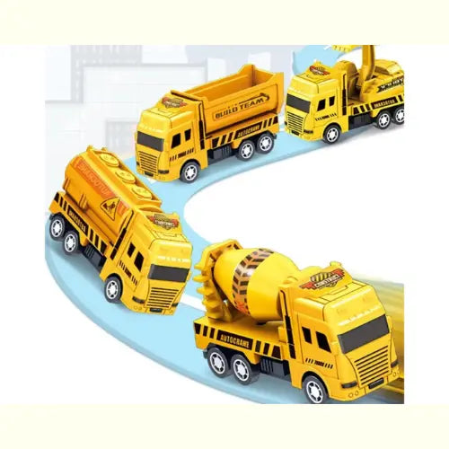 Kit Caminhão de Brinquedo Fricção Construção Amarelo