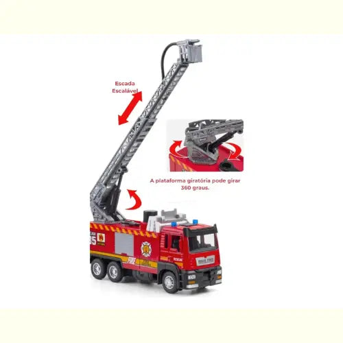 Caminhão de Brinquedo Bombeiro Modelo Escada