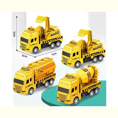 Kit Caminhão de Brinquedo Fricção Construção Amarelo
