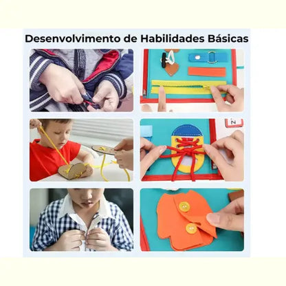 Brinquedo Educativo de Viagem Dinossauro Montessori Azul