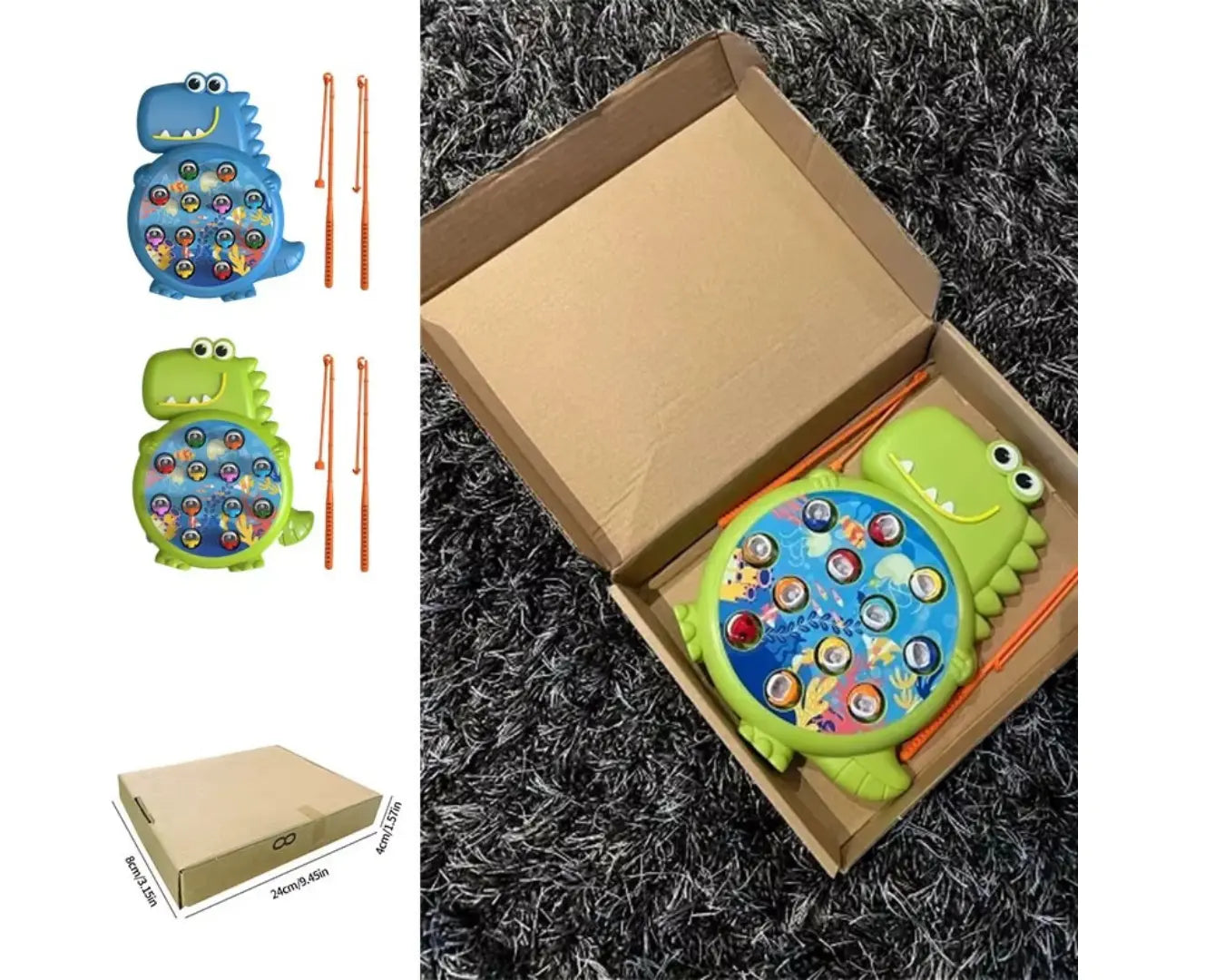 Dinossauro Brinquedo de Pesca Magnética Verde