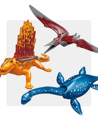 Dinossauro Brinquedo Tipo Jurassic World Kit 04 (Dimetrodon, Pterosaur, Plesiosaur)
