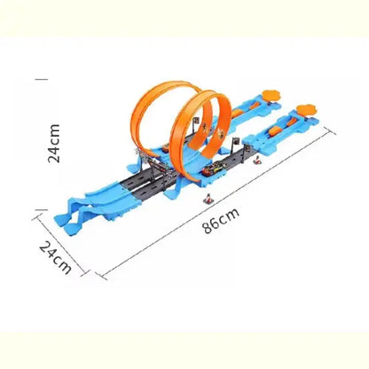 Carrinho de Briquedo Dublê Pista Dupla Catapulta