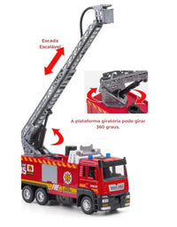 Caminhão de Brinquedo Bombeiro Modelo Escada
