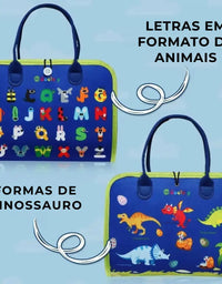 Brinquedo Educativo de Viagem Dinossauro Montessori Azul
