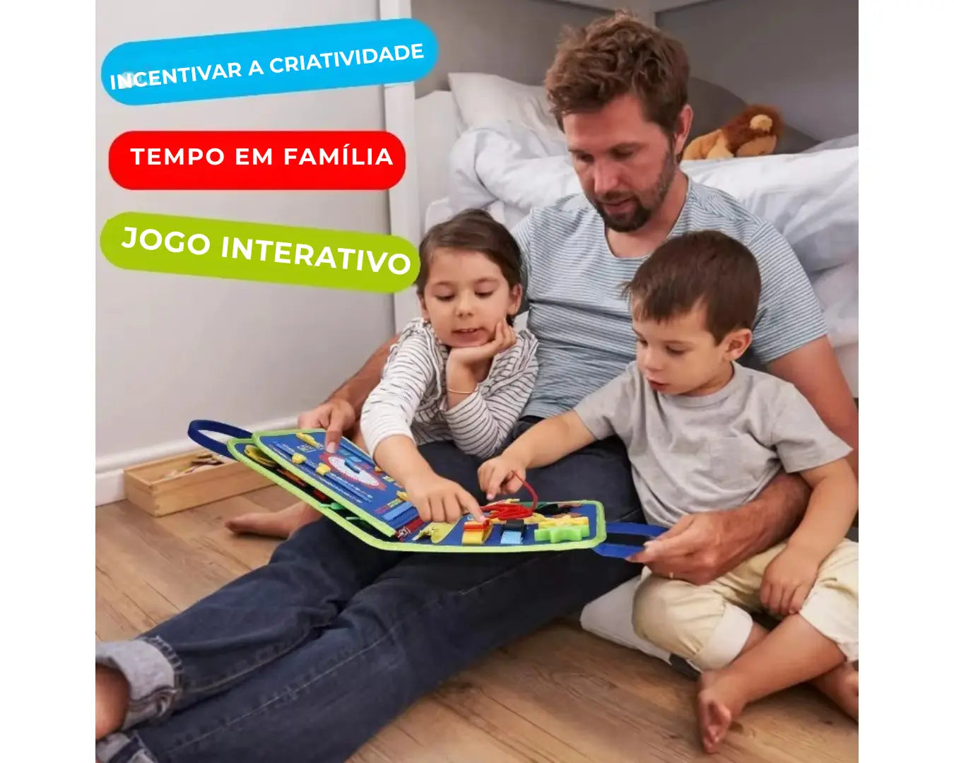 Brinquedo Educativo de Viagem Dinossauro Montessori Azul
