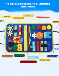 Brinquedo Educativo de Viagem Dinossauro Montessori Azul
