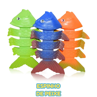 Brinquedo Infantil Educativo de Verão Banho de Piscina - Peixe (3 Peças)