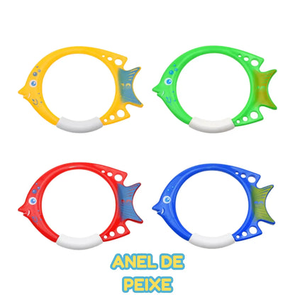 Brinquedo Infantil Educativo de Verão Banho de Piscina - Peixe (4 Peças)