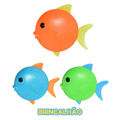 Brinquedo Infantil Educativo de Verão Banho de Piscina - Peixe (3 Peças)