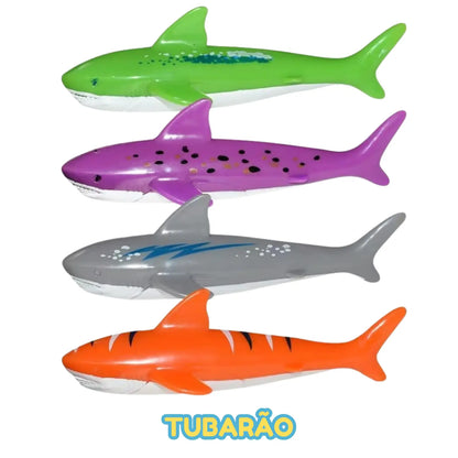 Brinquedo Infantil Educativo de Verão Banho de Piscina - Peixe (4 Peças)