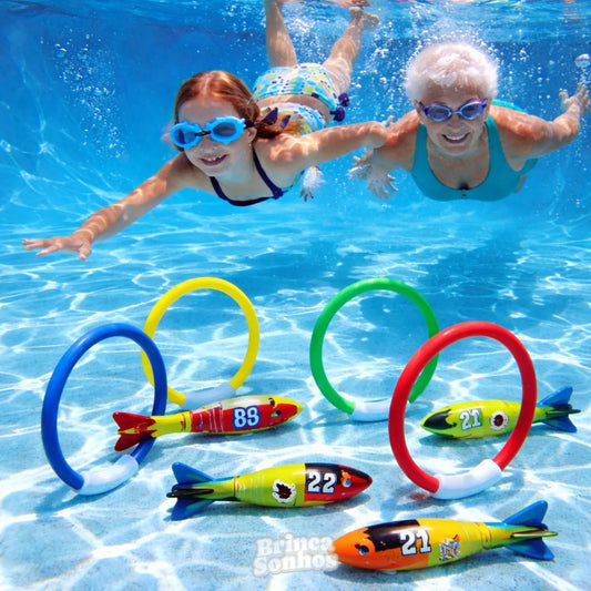 Brinquedo Infantil Educativo de Verão Banho de Piscina - 4 Peças