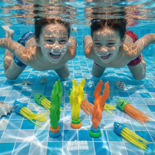 Brinquedo Infantil Educativo de Verão Banho de Piscina - 3 Peças