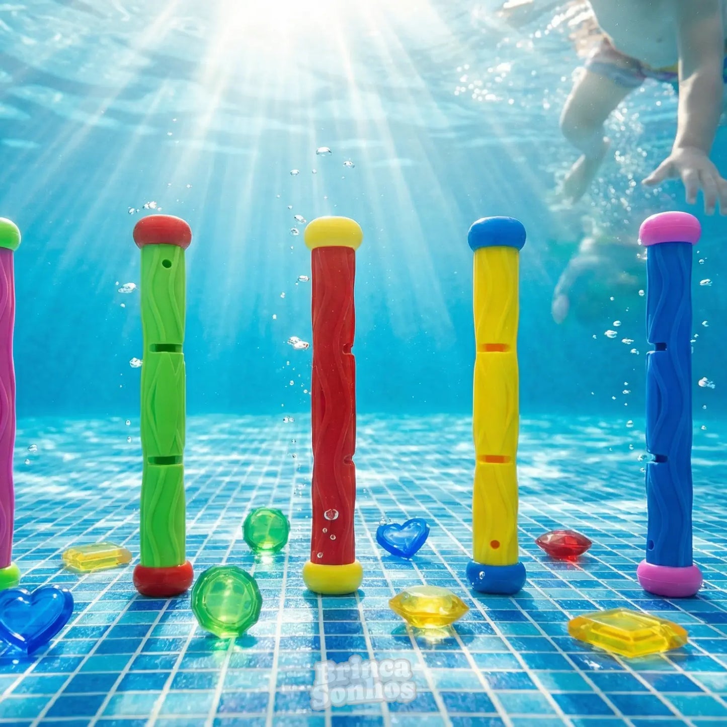 Brinquedo Infantil Educativo de Verão Banho de Piscina - 5+ Peças