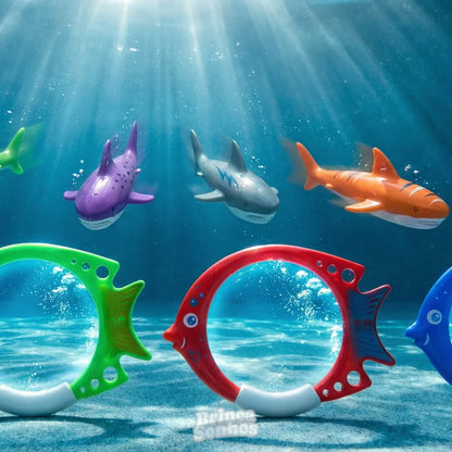 Brinquedo Infantil Educativo de Verão Banho de Piscina - Peixe (4 Peças)