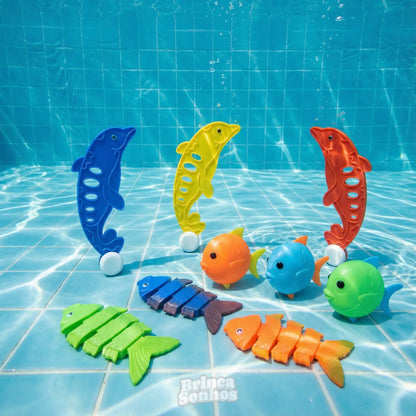 Brinquedo Infantil Educativo de Verão Banho de Piscina - Peixe (3 Peças)