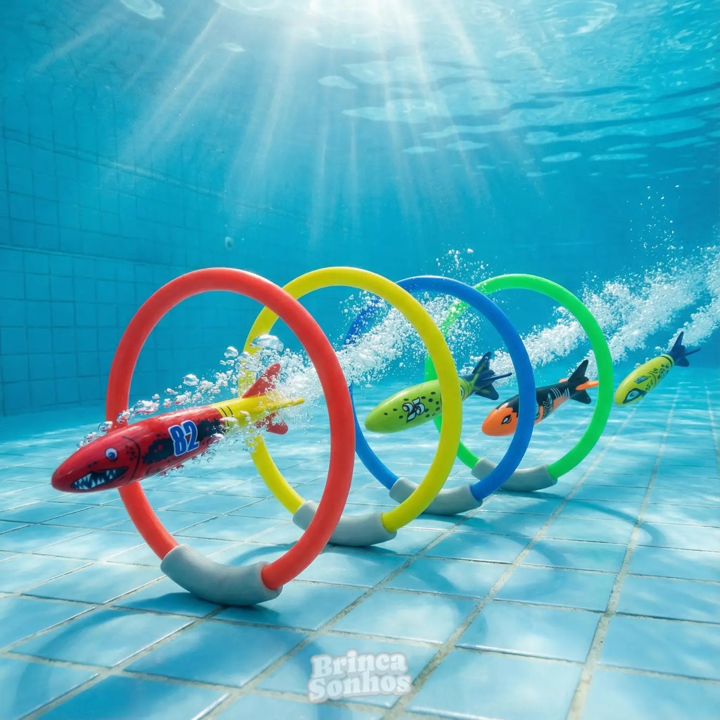 Brinquedo Infantil Educativo de Verão Banho de Piscina - 4 Peças