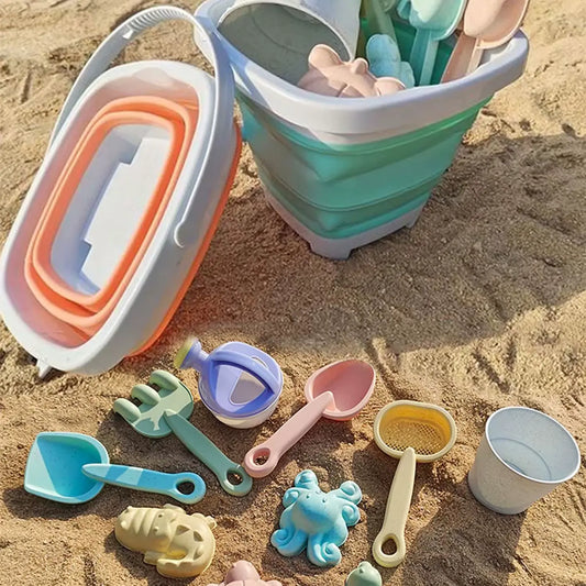 Brinquedo de Praia Conjunto Balde Dobrável Verão