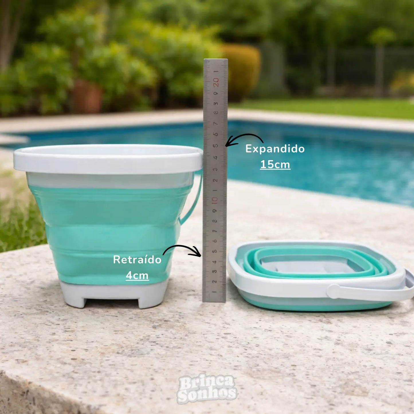 Brinquedo de Praia Conjunto Balde Dobrável Verão