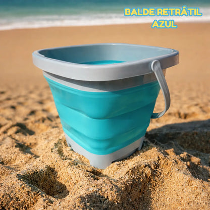 Brinquedo de Praia Conjunto Balde Dobrável Verão