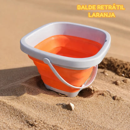 Brinquedo de Praia Conjunto Balde Dobrável Verão