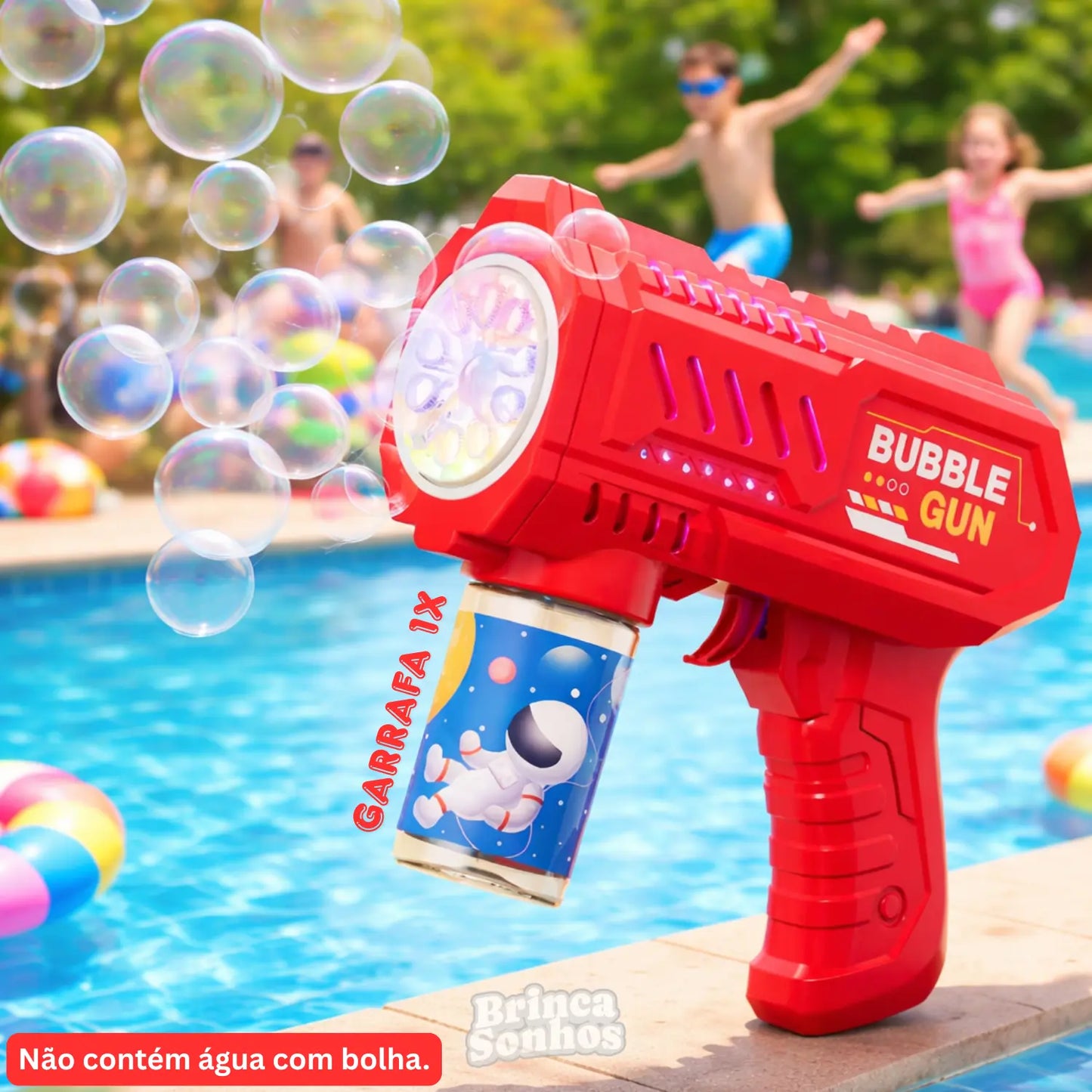 Brinquedo de Praia Pistola Automática de Bolhas