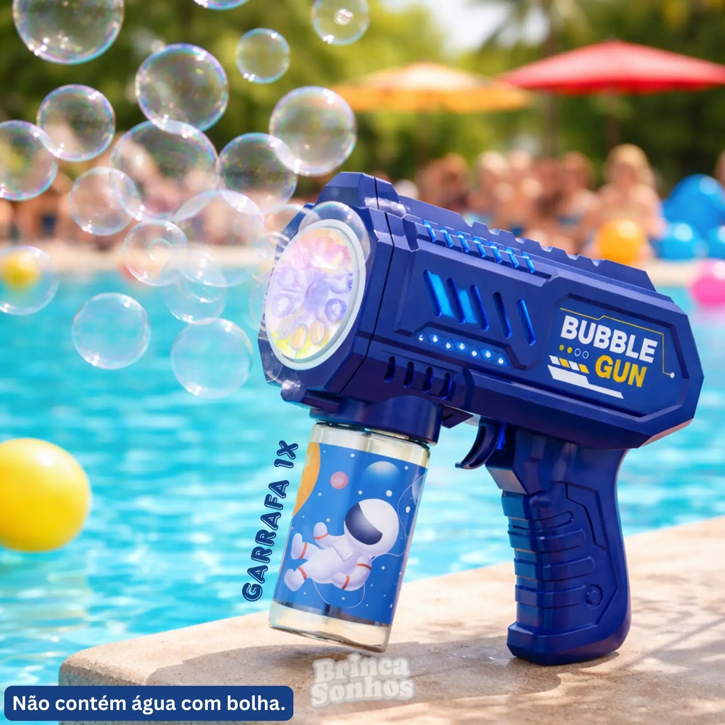 Brinquedo de Praia Pistola Automática de Bolhas