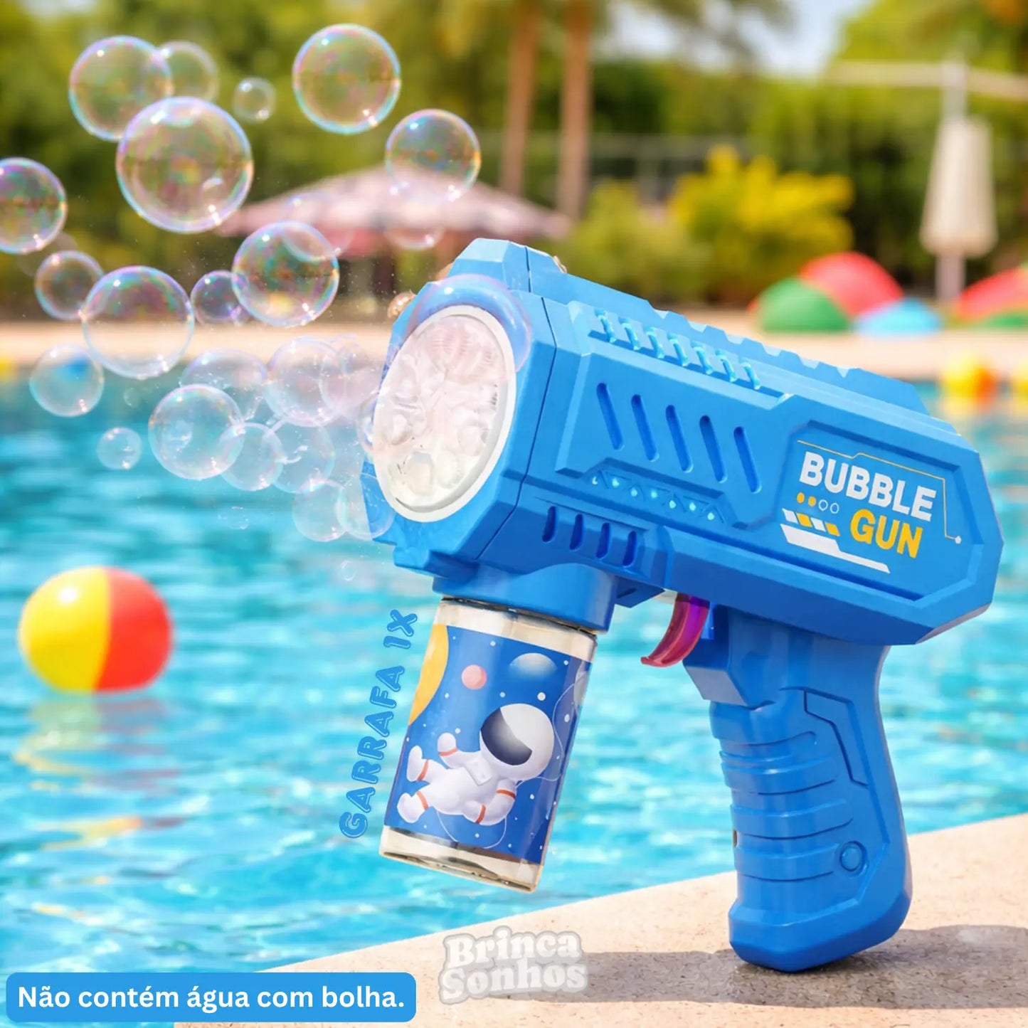 Brinquedo de Praia Pistola Automática de Bolhas