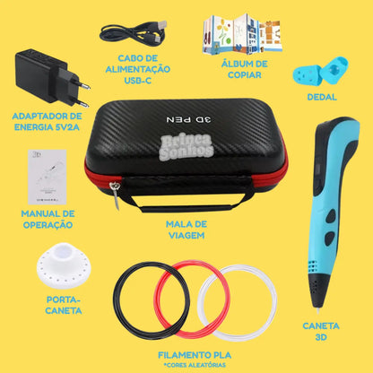 Caneta 3D Infantil para Desenho