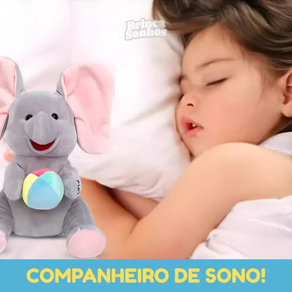 Elefante de Pelúcia Musical Esconde-Esconde Bebê