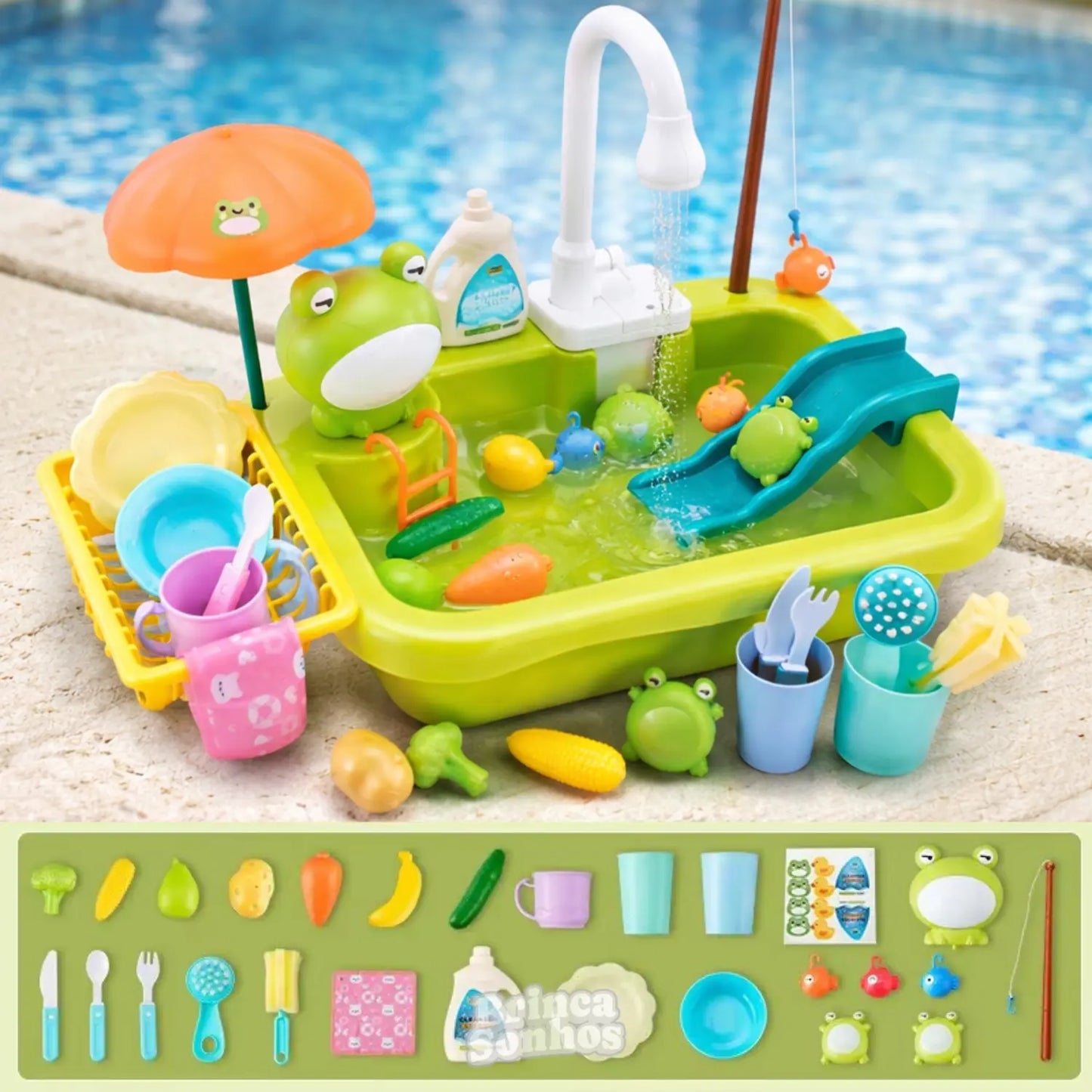 Kit Pia de Cozinha Brinquedos de Verão